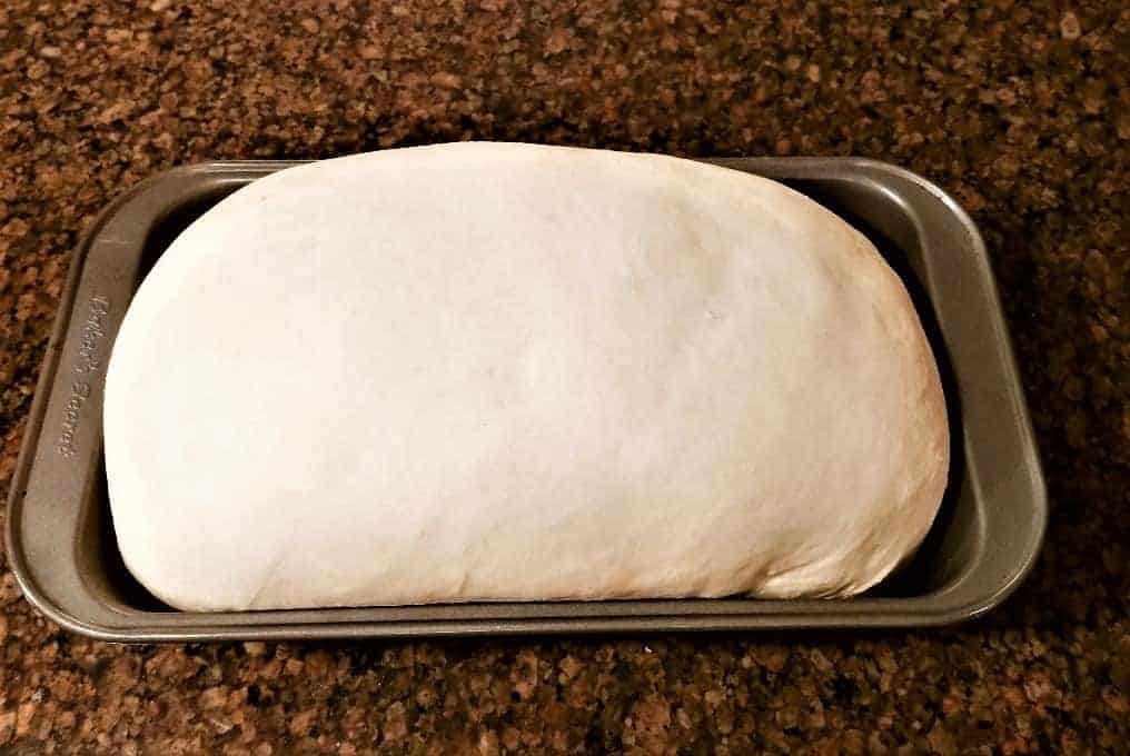 Bread after 2nd rise- smooth and ready to bake.