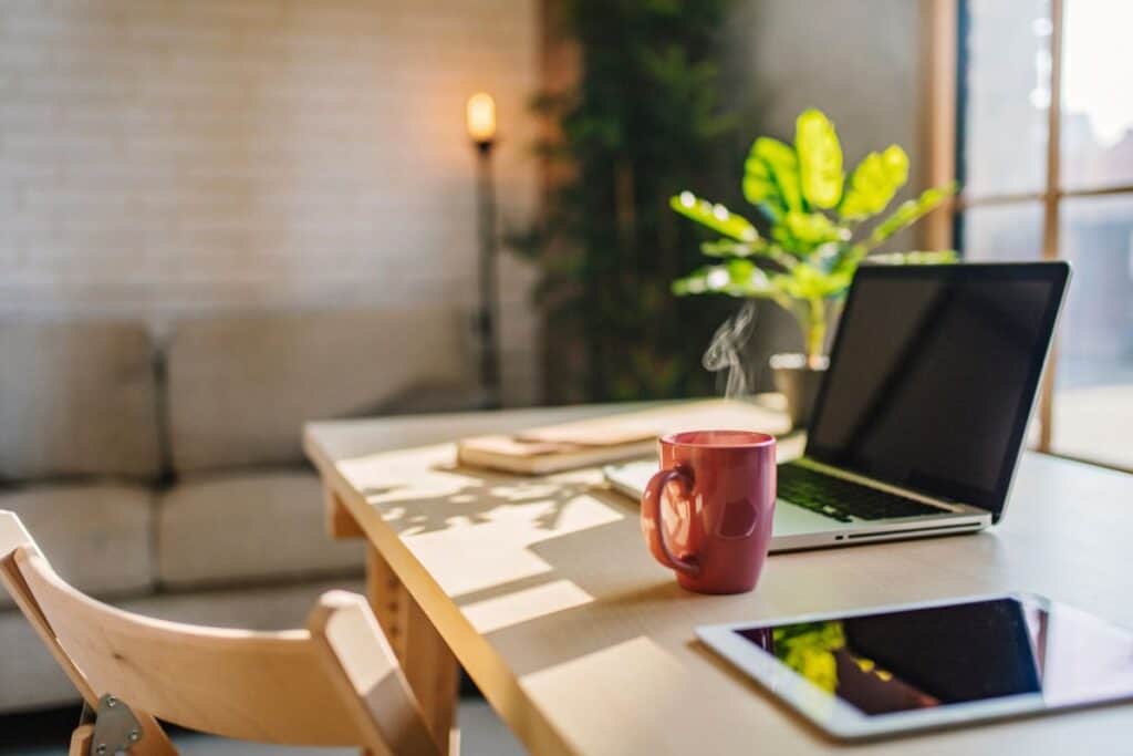 Home office with clean and simple design.