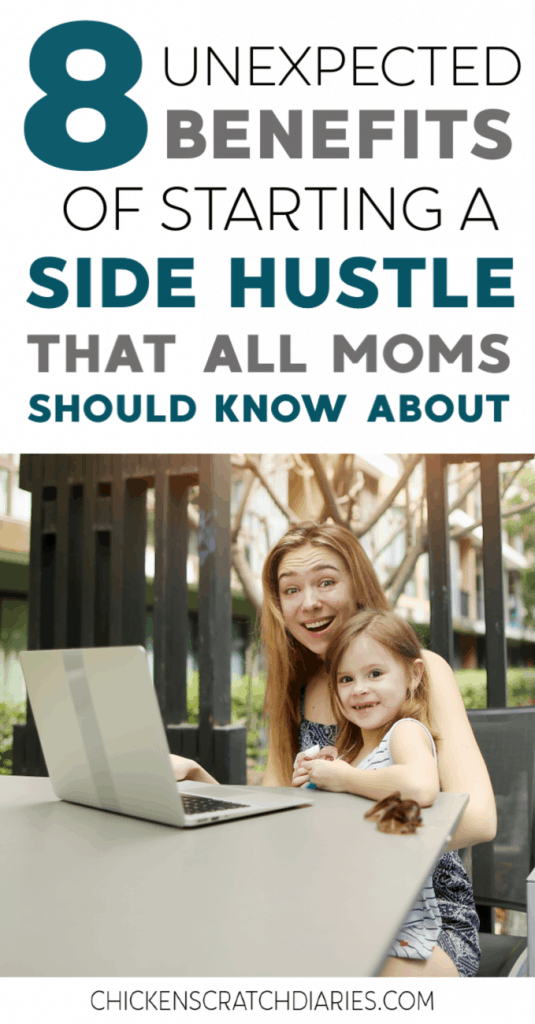 There are a multitude of side hustles that moms can do from home these days. These are the added benefits you may not realize. (Hint: you'll wish you had started sooner.) #SideHustle #Workathome #WorkingMom #WorkOnline #MakeMoneyOnline