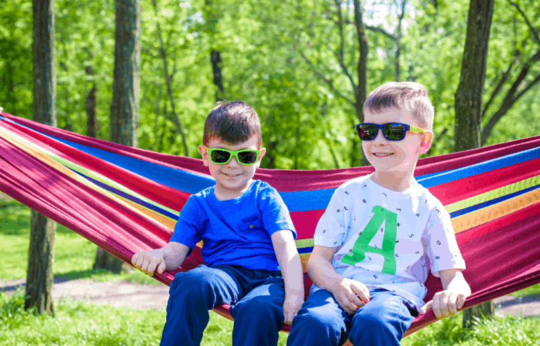 Swinging on hammock - outdoor activity idea for kids