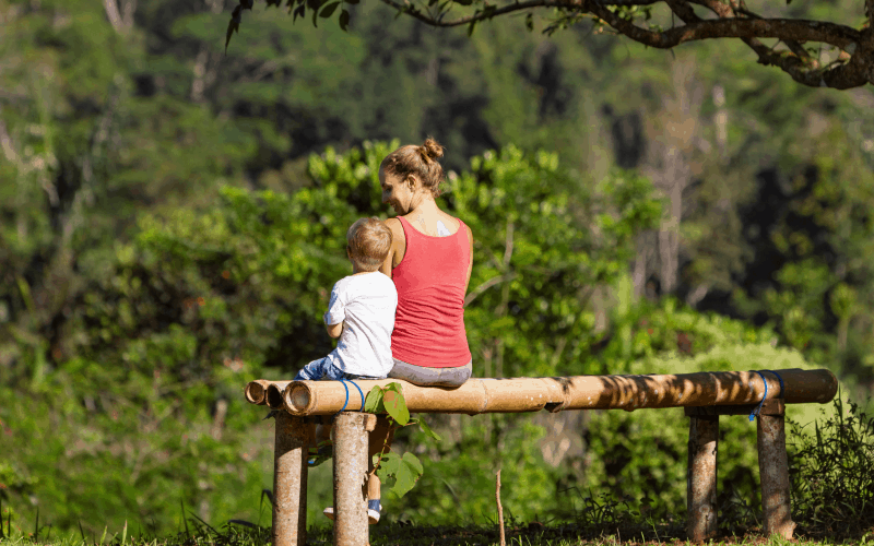 Creating one on one time with your child: image of mom with son in nature