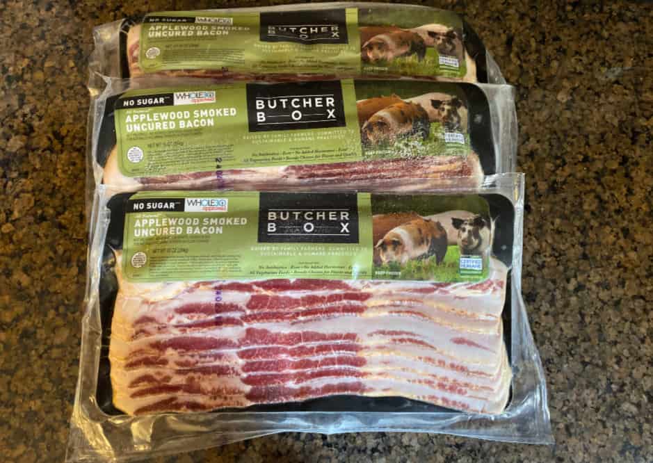 ButcherBox review: bacon - image of frozen bacon