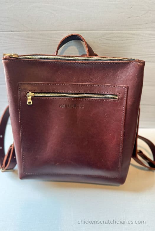 Portland leather backpack purse in cognac brown. Gift idea for picky women.