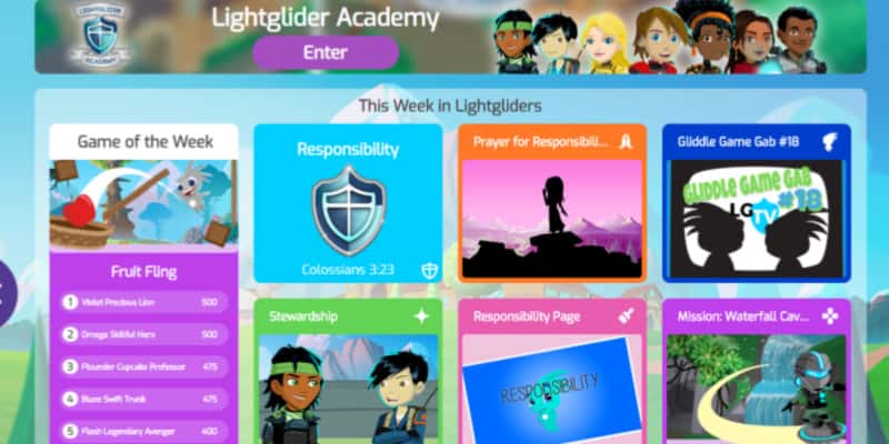 Lightgliders game screenshot of dashboard.