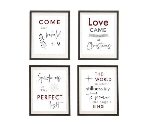 christmas hymn printables-grid