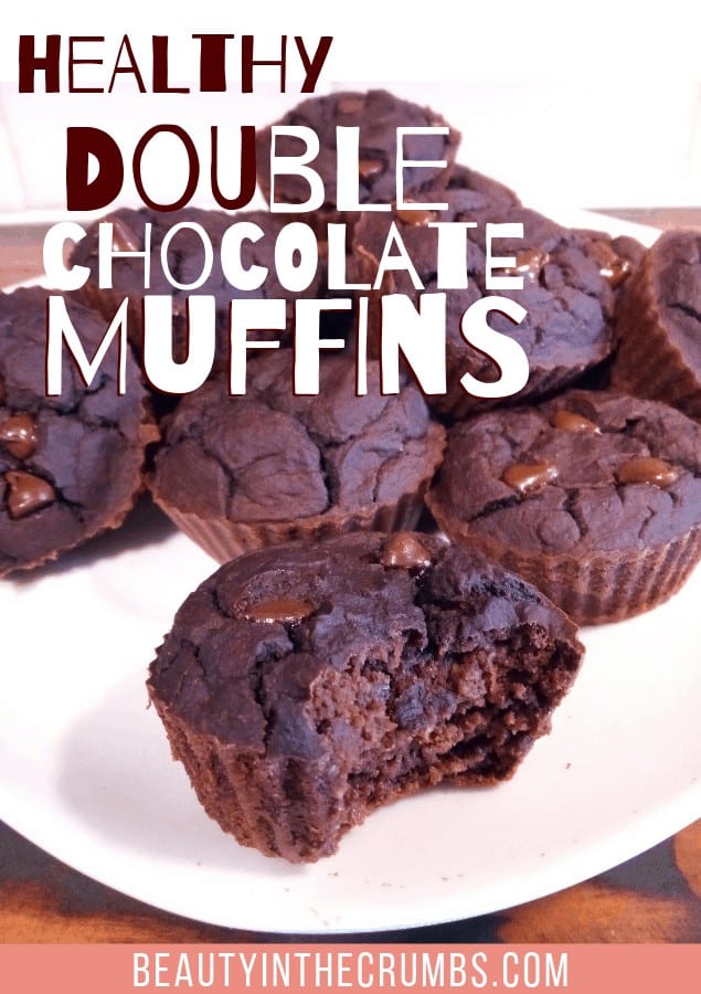 healthy double chocolate muffins image