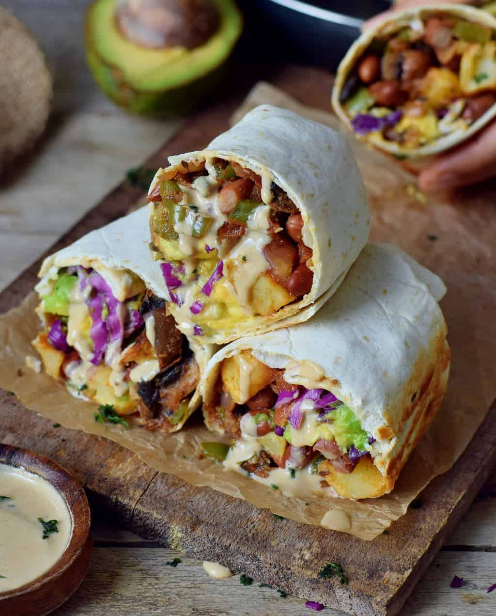healthy breakfast burritos -image