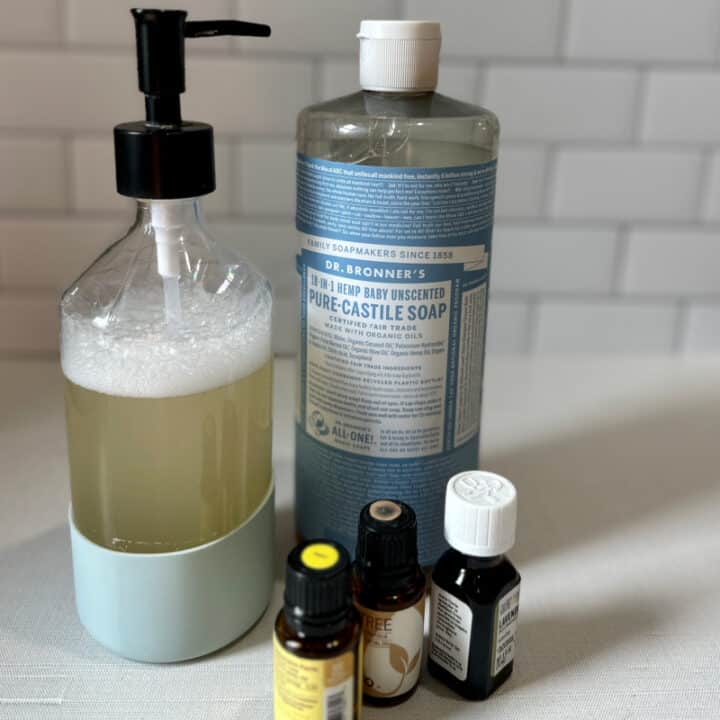 Face wash ingredients on counter