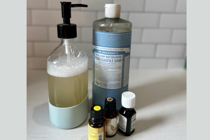Face wash ingredients on counter