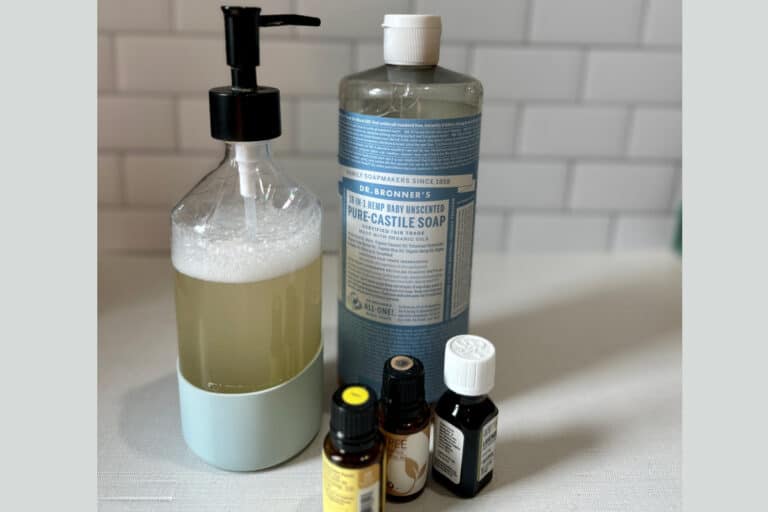 Face wash ingredients on counter