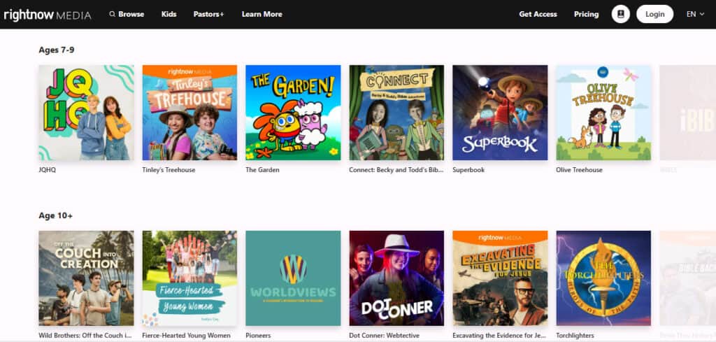 Screenshot of content available on Right now media.