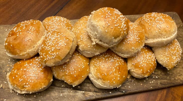 homemade honey wheat hamburger buns