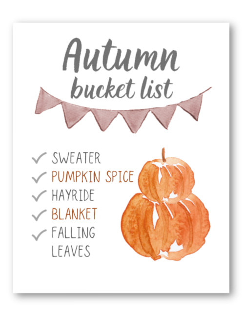autumn bucket list fall printable