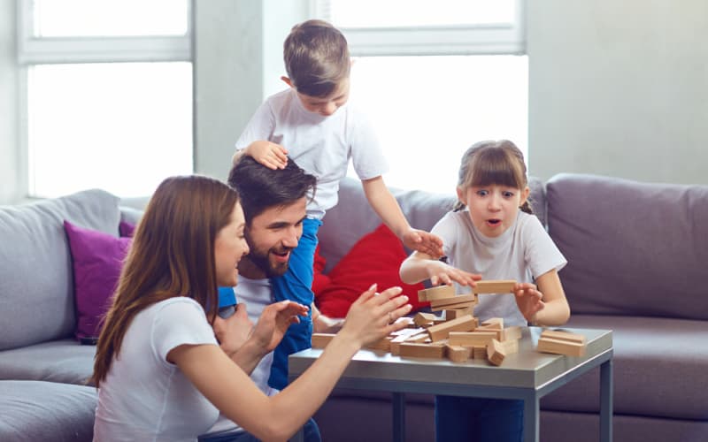 replacing screen time with family game time