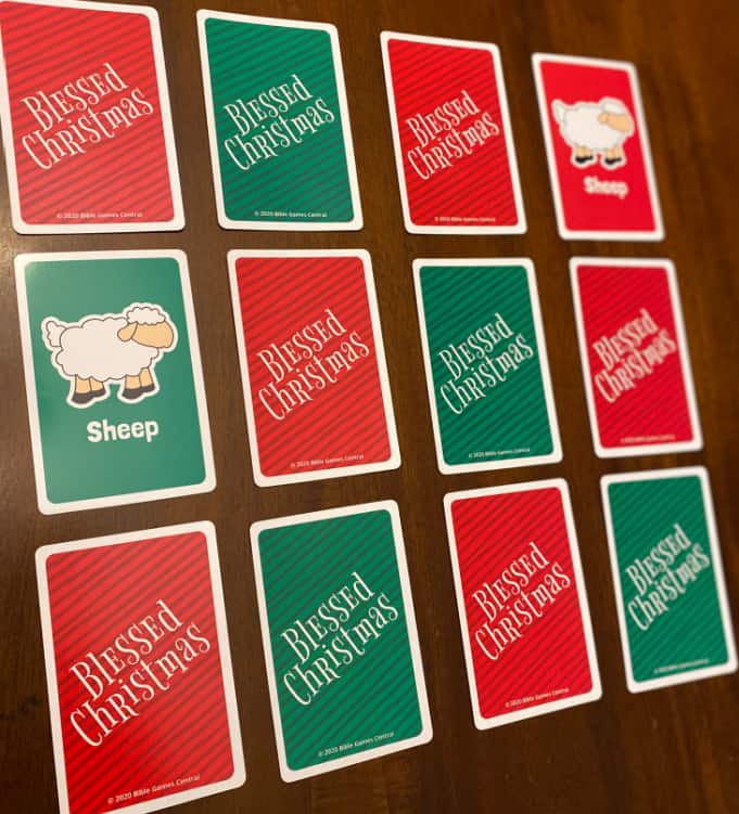 Christmas memory card game