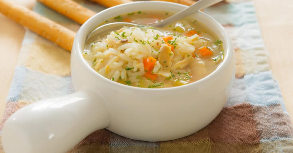 turkey rice soup image