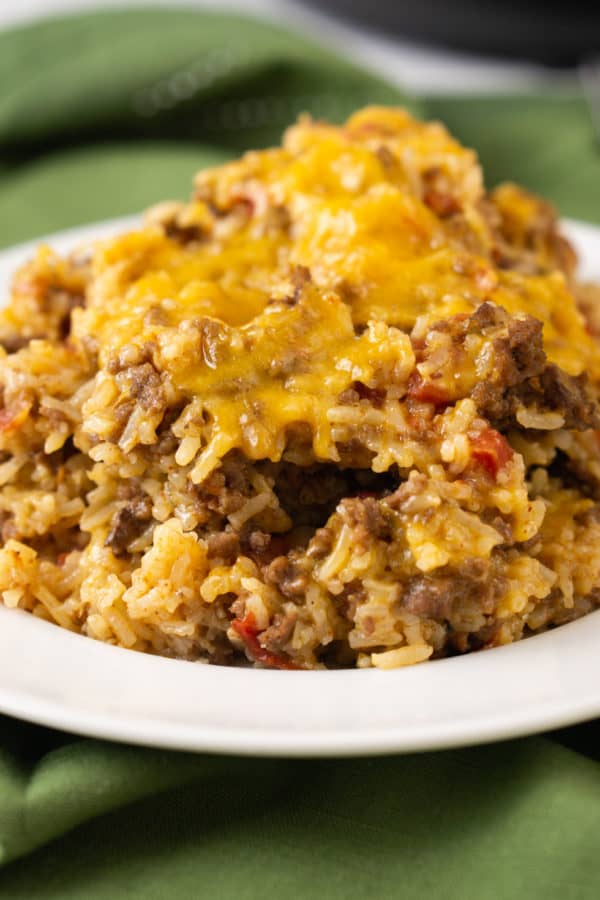 frugal ground beef and rice dinner