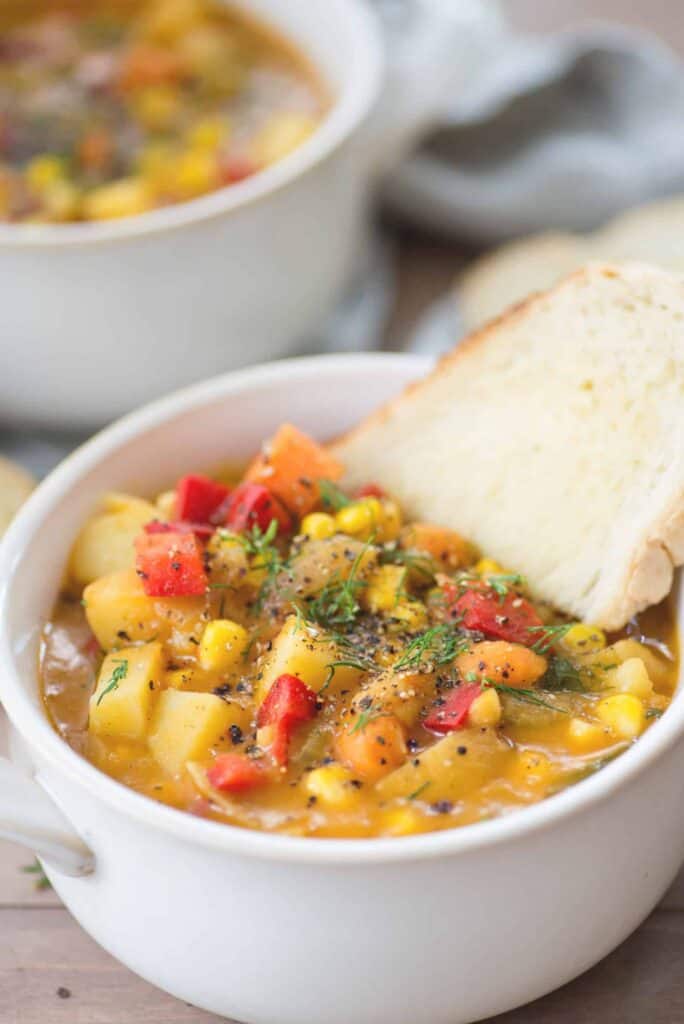 Veggie potato chowder for the freezer