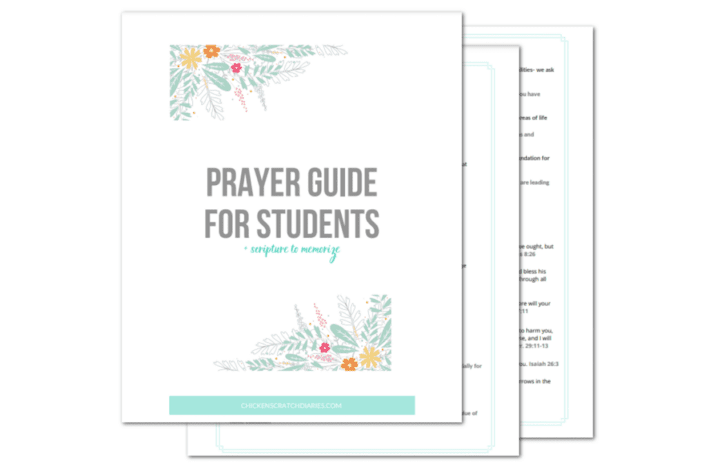 Back to School Prayer Guide Cover page -preview