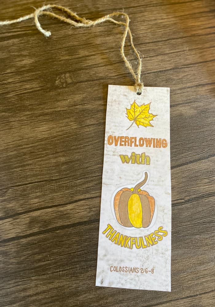 Christian Thanksgiving craft bookmark