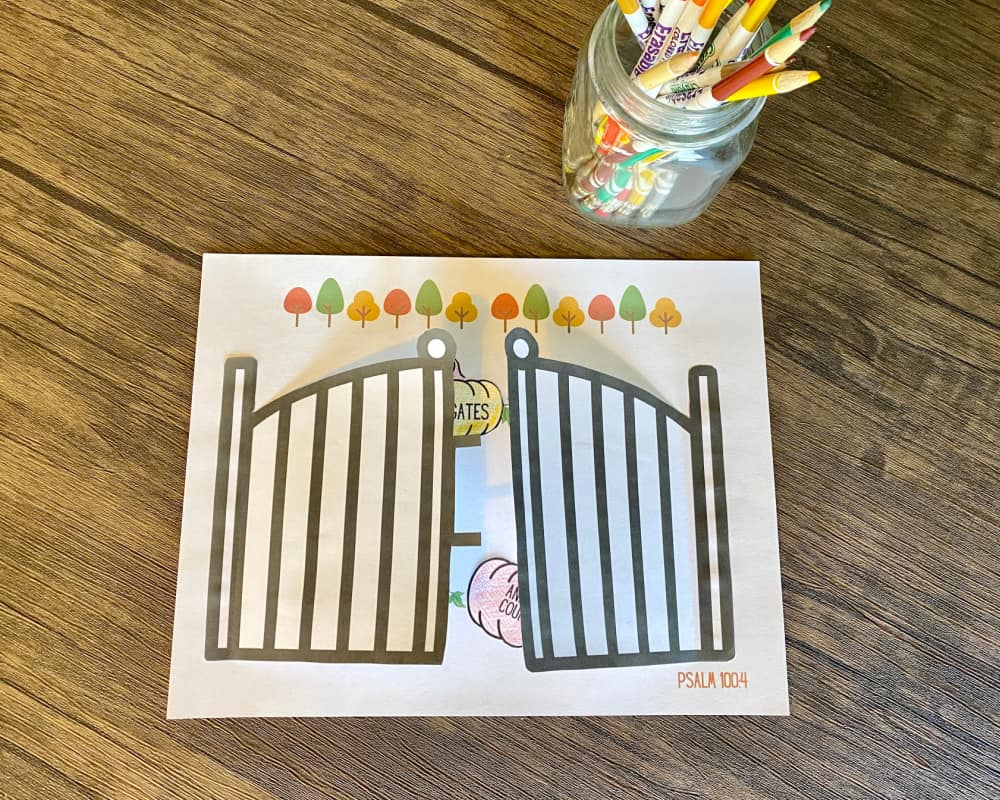 Enter his gates-Christian Thanksgiving activity printable