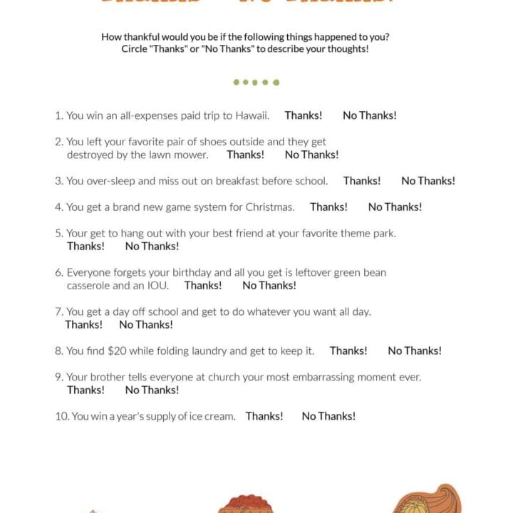 Bible lesson on being thankful-activity