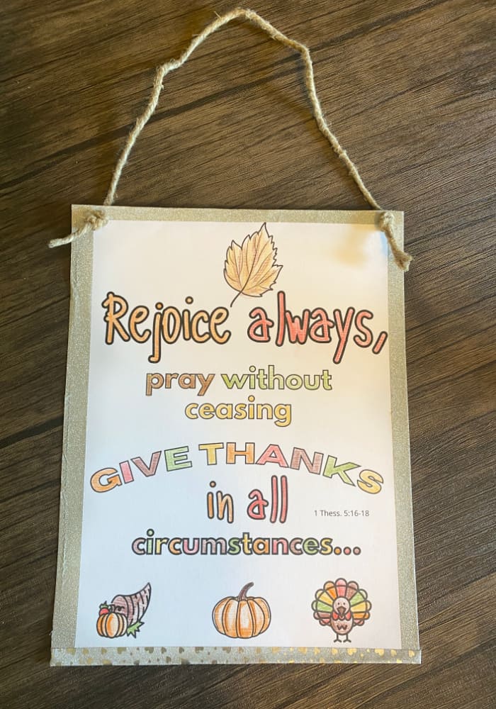 Thanksgiving Sunday School craft-give thanks