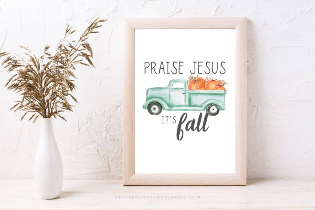 framed fall printable image