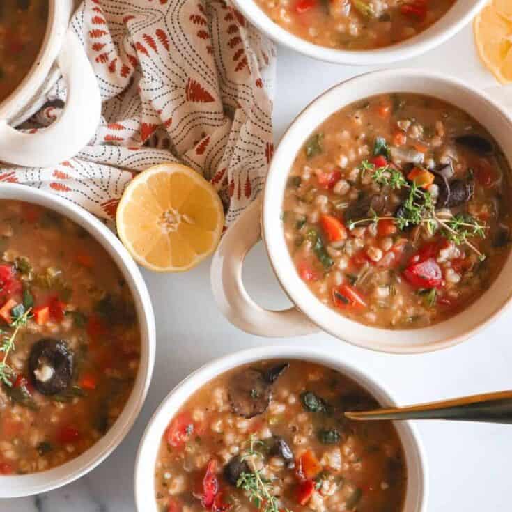Image for Tuscan Inspired Barley and Spinach Soup