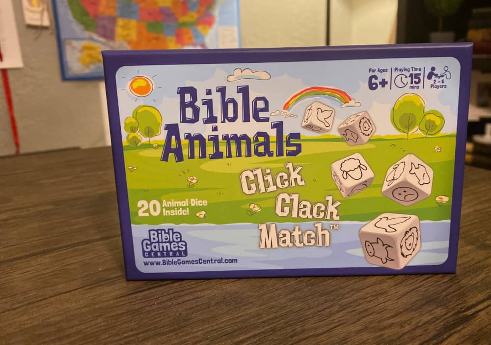 Image of Bible Animals Click Clack Match game box