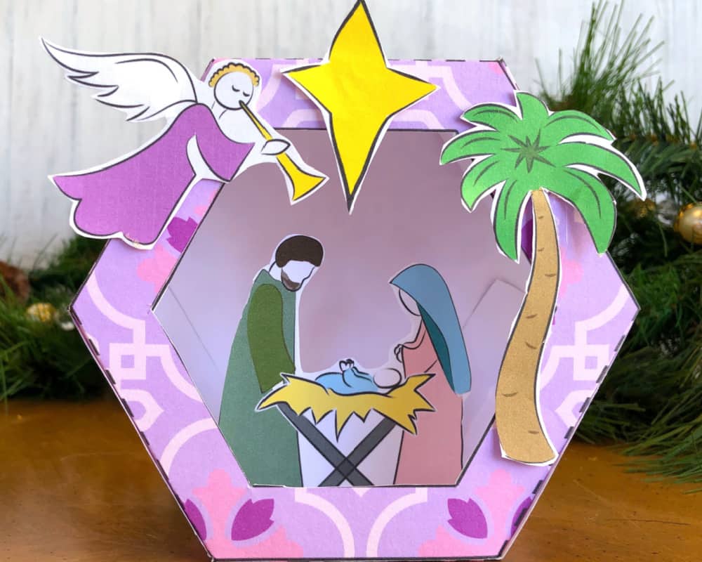 completed nativity scene craft