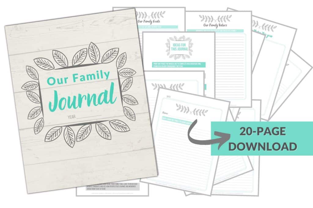Our family journal ad - image of 20-page download available in our Shop.