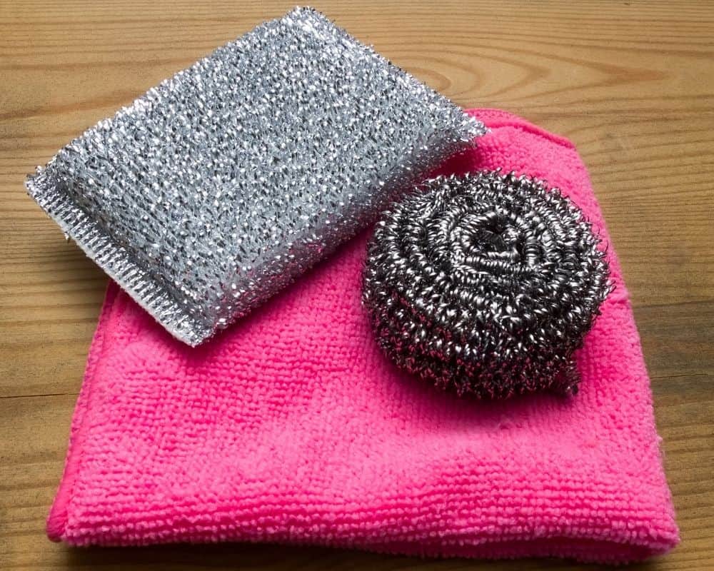 Reusable kitchen cleaning cloths versus disposable versions.