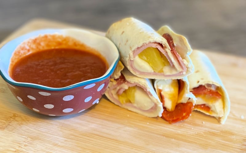 Air fryer recipe for kids- pizza rolls-featured image