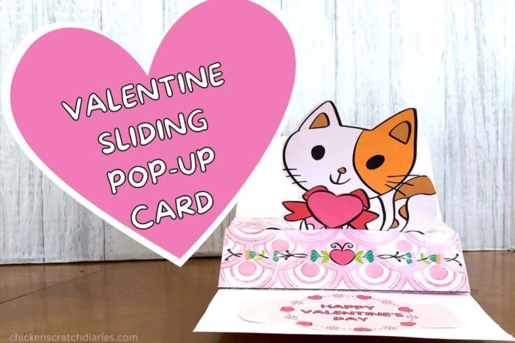 finished valentines day card-DIY pop up kitten