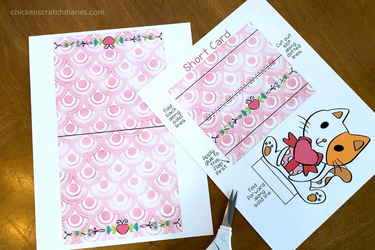 step 1-printable kids valentine card craft