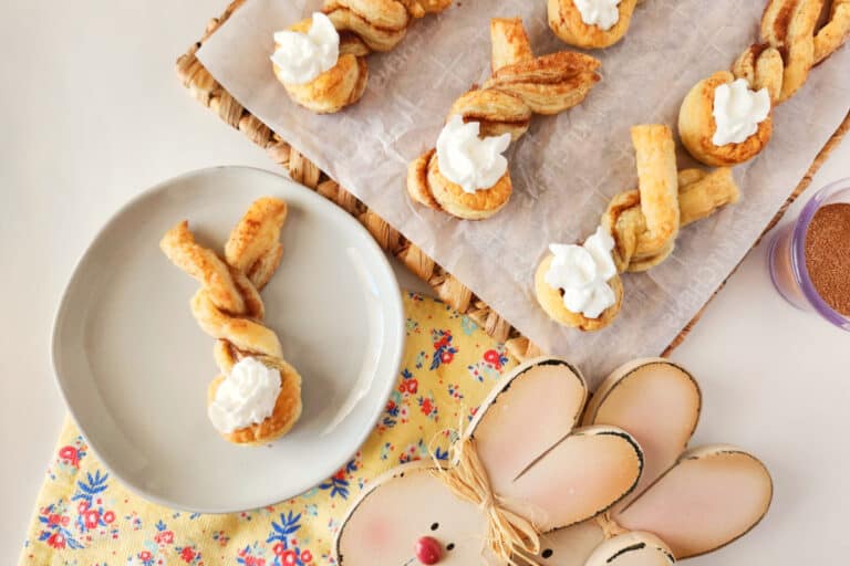 Easter Bunny Cinnamon Puff Pastry Twists