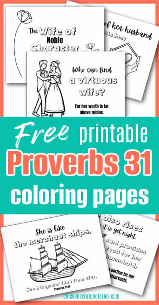 Proverbs 31 Coloring Pages Free Printable Pack Chicken Scratch Diaries