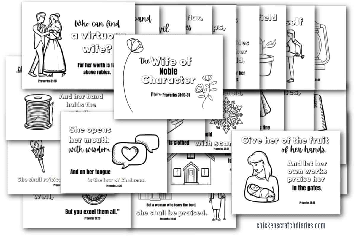 Proverbs 31 Coloring Pages (Free Printable Pack) » Chicken Scratch Diaries