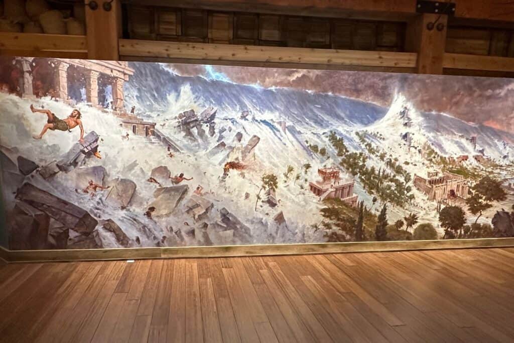 Mural of the Flood outside of the Ark.