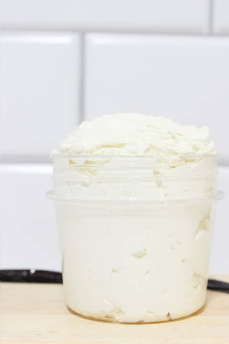 whipped body butter in glass jar