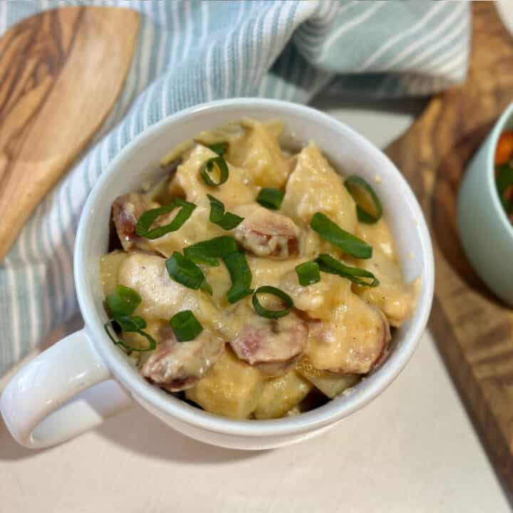 slow cooker cheesy potatoes and sausage