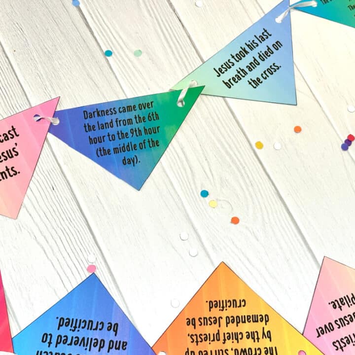 Image of colorful Easter Banner on a white wooden background.