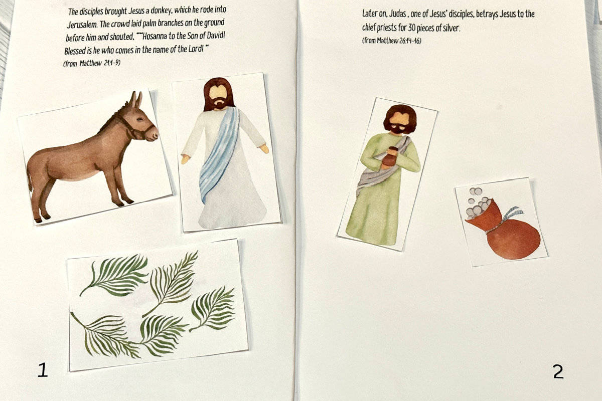 Pasting images on pages 1-2 of Easter Book