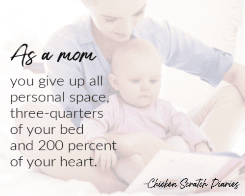 Image of mom with baby and text with above quote.