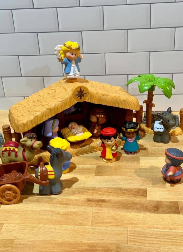Fisher price nativity set in action.