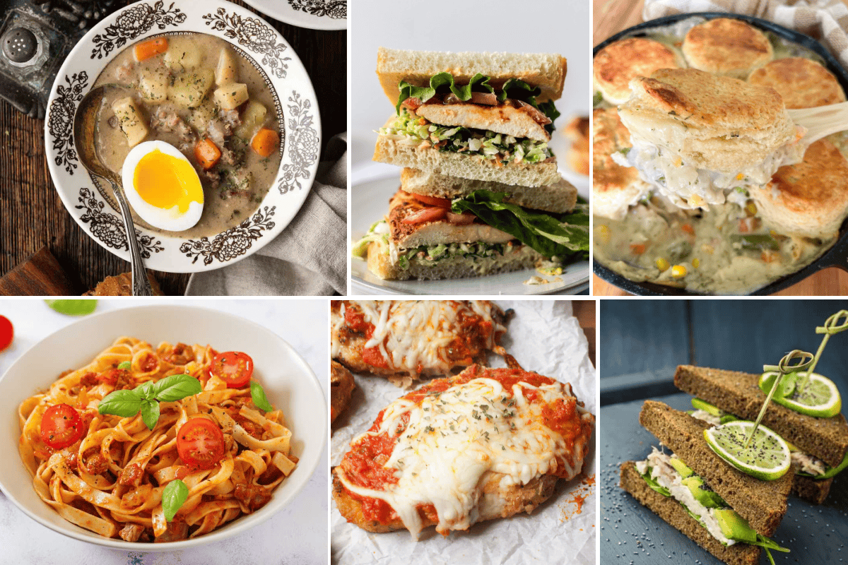 sourdough dinner collage of recipes